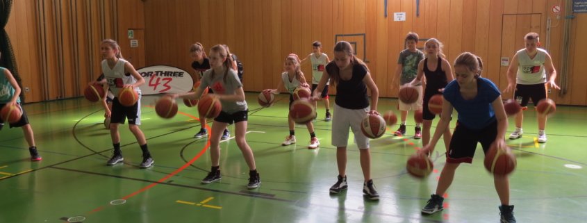 Dribblen im Basketballcamp